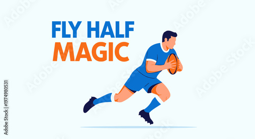 Dynamic Rugby Fly Half Action Play