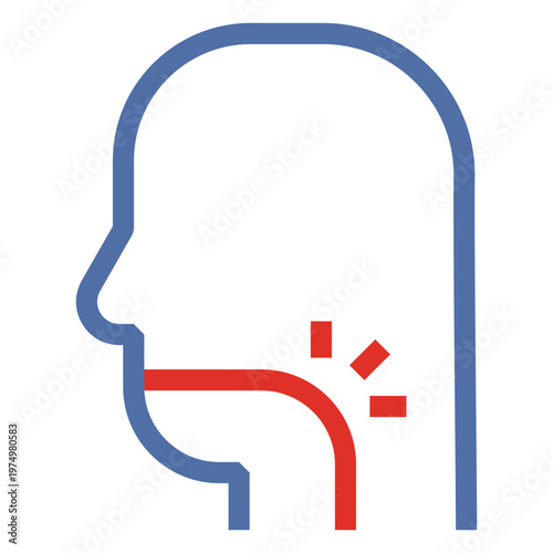 Covid 19 sore throat stroke icon