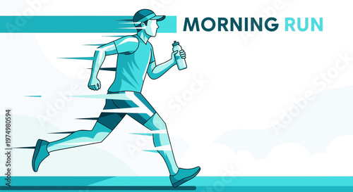 Dynamic Runner In Motion Capturing Morning Workout Energy And Vitality