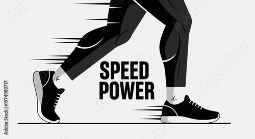 Dynamic Runner Motion With Speed And Power Text