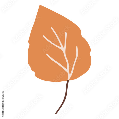 Принти на полотні Flat orange leaf