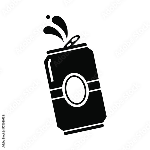 A can being tipped over with liquid spilling out of it