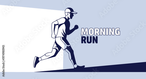 Dynamic Runner Silhouette Inspiring Morning Jogging And Fitness
