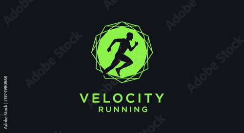 Dynamic Runner Silhouette Logo For Velocity Running Brand