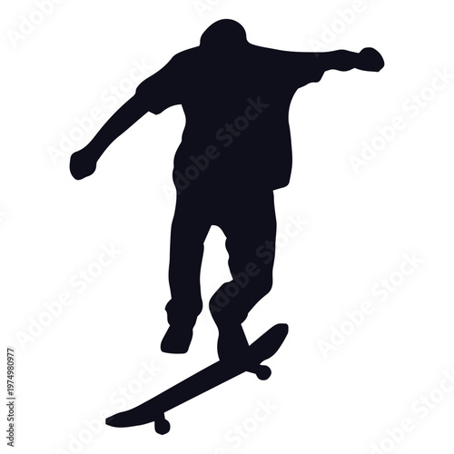 Man tricks skating silhouette