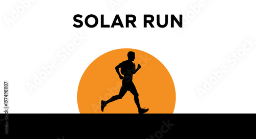 Dynamic Silhouette Of A Runner Against A Bright Solar Horizon