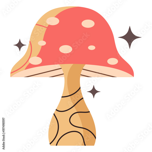 Shiny mushroom flat