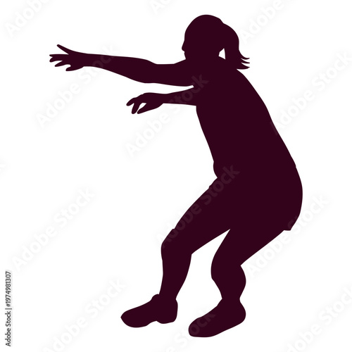 Woman handball player people silhouette