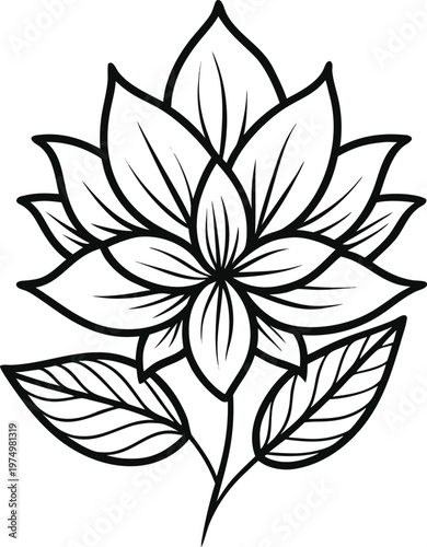 a minimal flower graphic sketch line art drawing