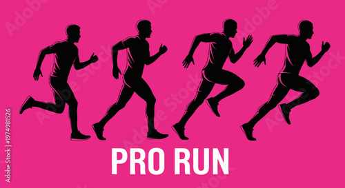 Dynamic Silhouette Runners In Full Sprint Motion Abstract Design