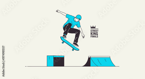 Dynamic Skateboarder Executes Aerial Trick Over Urban Obstacles