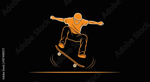 Dynamic Skateboarder Executes Aerial Trick