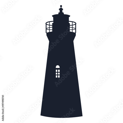 Принти на полотні Round tower lighthouse silhouette