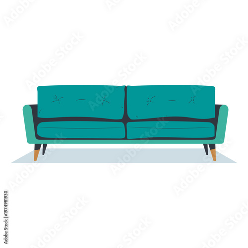 Three seater sofa front view flat