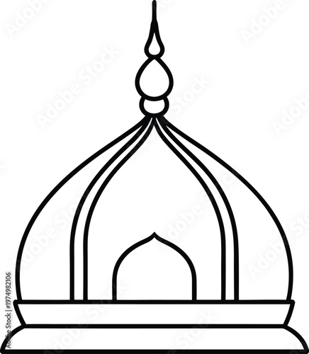 a mosque dome silhouette vector outline vector
