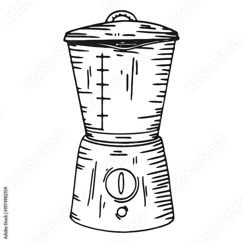 Kitchen mixer detailed hand drawn