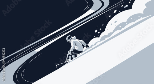 Dynamic Snowboarder Captures Winter Thrill