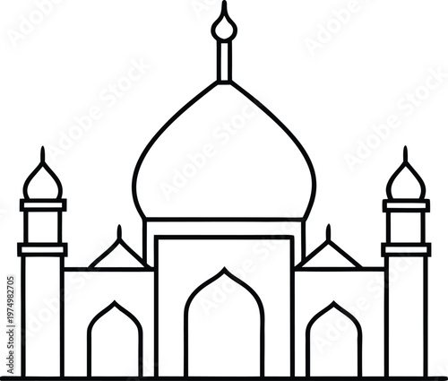 a mosque outline silhouette vector