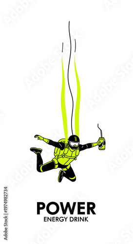 Dynamic Skydiving Energy Drink Ad Featuring Extreme Sports Thrills
