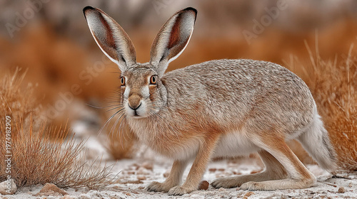 A black-tailed jackrabbit i...