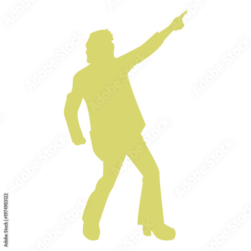 Disco move yellow silhouette