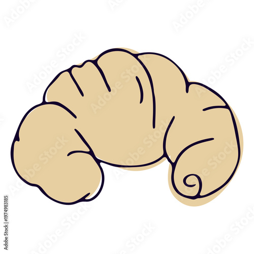 France croissant colorful stroke