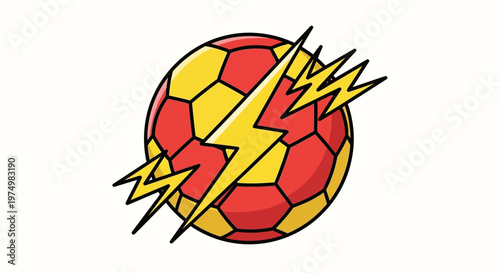 Dynamic Soccer Ball With Lightning Bolt Action Energy Speed
