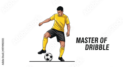 Dynamic Soccer Player Mastering Ball Control and Dribbling Skills