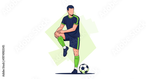 Dynamic Soccer Player Poses With Ball For Action Shots