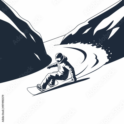 Dynamic Snowboarding Action Amidst Majestic Mountain Peaks