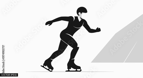 Dynamic Speed Skater Silhouette Capturing Athleticism and Motion