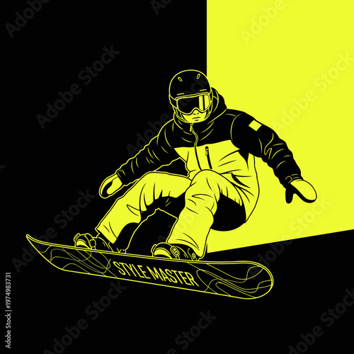 Dynamic Snowboarding Athlete Carving Down a Slope With Style And Grace