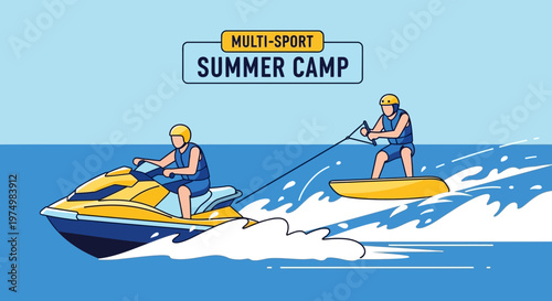 Dynamic Summer Water Sports Adventure Camp Excitement