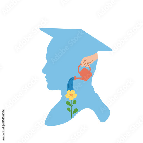 Graduate knowledge growth conceptual illustration