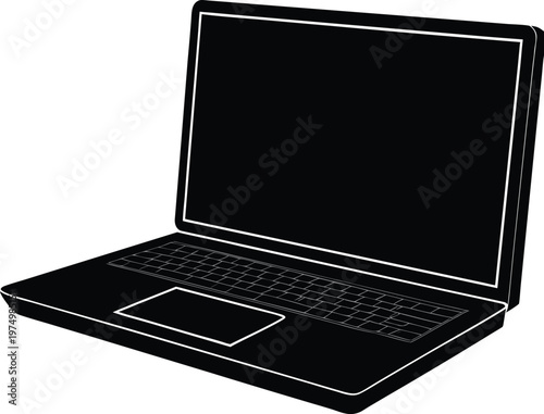 a working laptop silhouette
