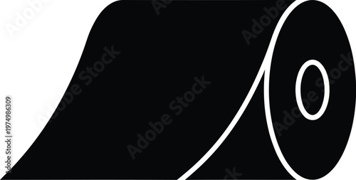 Vector graphic illustration of a roll of material or paper