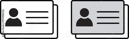 Vector graphic illustration of two id card designs with user icons
