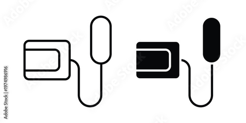 Blood pressure meter icon on white background. linear pictogram. Flat symbols