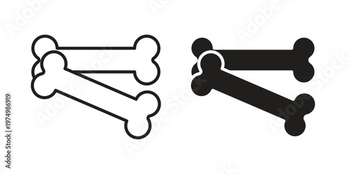 Bones icon on white background. linear pictogram. Flat symbols