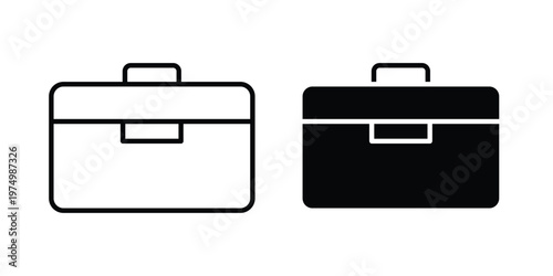 Briefcase icon on white background. linear pictogram. Flat symbols