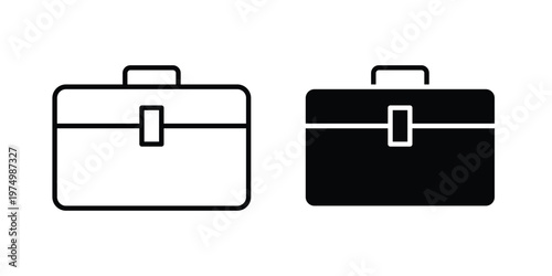 Briefcase icon on white background. linear pictogram. Flat symbols