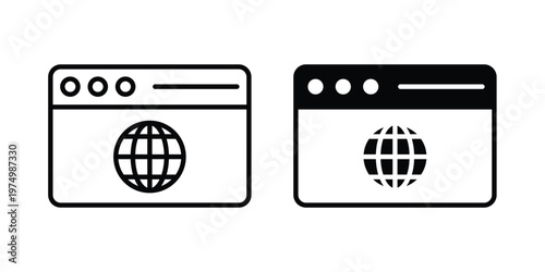 Browser icon on white background. linear pictogram. Flat symbols