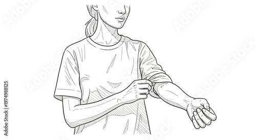 Woman rolling up her sleeve to expose arm for injection or medical procedure
