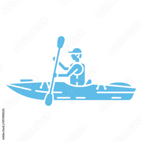 Simple water hobby people kayak