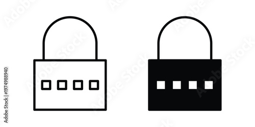 Code lock icon on white background. linear pictogram. Flat symbols