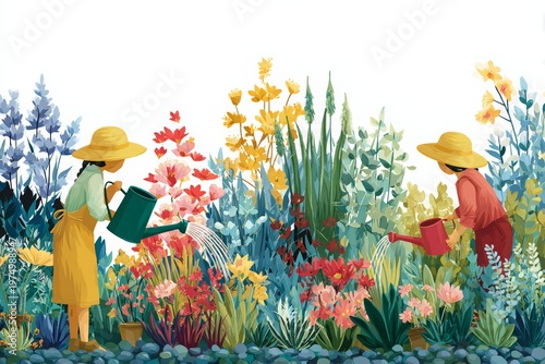 Happy Children Summer Vacation: Flat Vector Illustrations