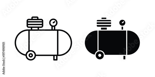 Compressor icon on white background. linear pictogram. Flat symbols
