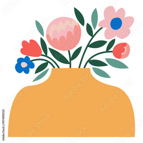 Cute flat flowers in jar