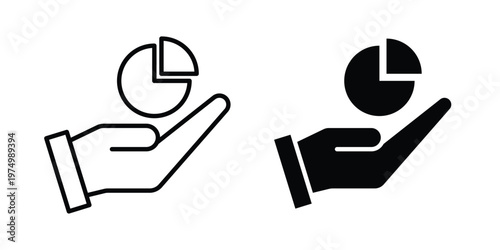 Contribution icon on white background. linear pictogram. Flat symbols