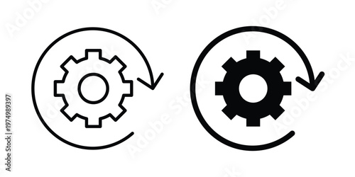 Continuous changes icon on white background. linear pictogram. Flat symbols